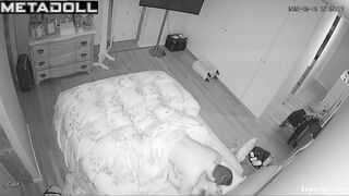 French blonde woman rides her husband