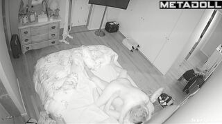 French blonde woman rides her husband