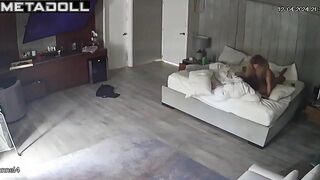 Real Canadian newly married couple having sex on their bed hard real spy cam