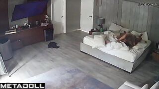 Real Canadian newly married couple having sex on their bed hard real spy cam