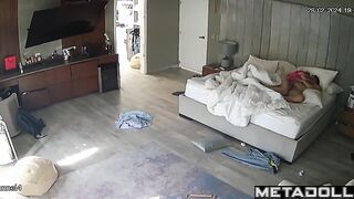 My parents having sex brutally in their bed hidden IP camera