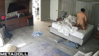 My parents having sex brutally in their bed hidden IP camera