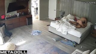 My parents having sex brutally in their bed hidden IP camera
