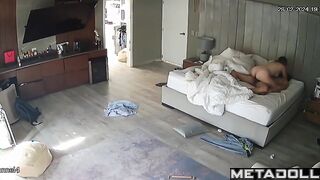 My parents having sex brutally in their bed hidden IP camera