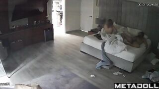 Irish young lovers having sex on the couch voyeur cam