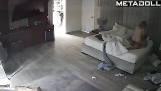 Irish young lovers having sex on the couch voyeur cam