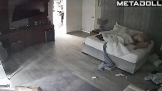 Irish young lovers having sex on the couch voyeur cam