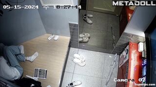 Korean college couple kissing