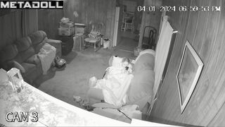 Naked blonde aunt rubs her clitoris real spy cam