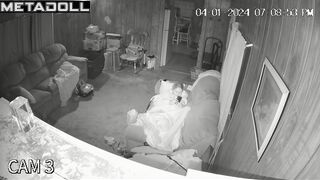 Naked blonde aunt rubs her clitoris real spy cam