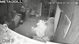 Naked blonde aunt rubs her clitoris real spy cam