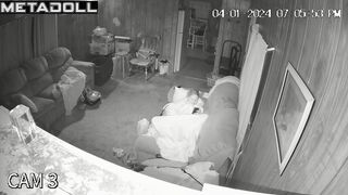 Naked blonde aunt rubs her clitoris real spy cam