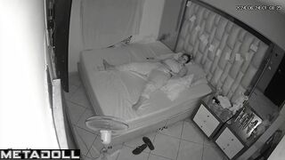 Mature brunette wife is masturbating against the wall real spy cam