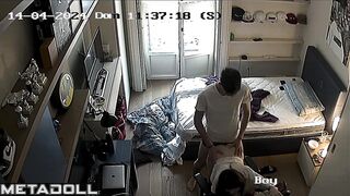 French married coiple fuck brutally in their bed spy cam