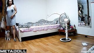 Korean woman masturbates on her bed