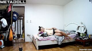 Korean woman masturbates on her bed