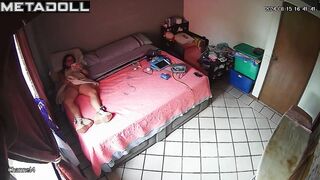Big tits brunette aunt rubs her pussy real hidden cam
