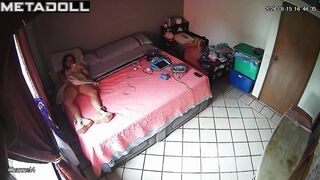 Big tits brunette aunt rubs her pussy real hidden cam