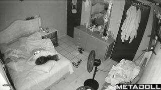 Naughty naked brunette woman masturbates on the couch leaked video