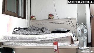Naughty Korean couple fucks in their bed