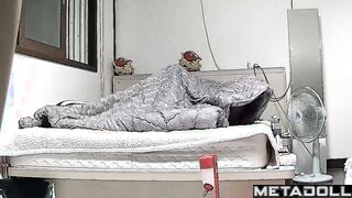 Naughty Korean couple fucks in their bed