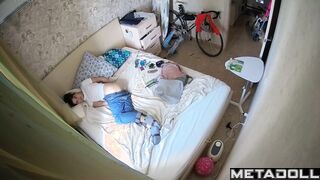 Naughty Russian girl rubs her pussy