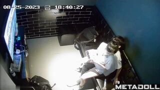 Korean college couple at karaoke