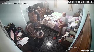 Naughty girl gets dressed in front of her husband