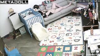Young Korean mom masturbates watching porn