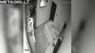 Tattooed English brunette mature wife gives her husband a sloppy blowjob spy cam