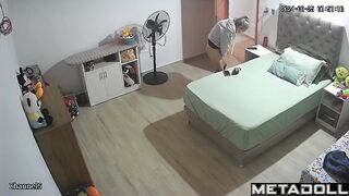 Horny American brunette teacher with small tits in dirty panties