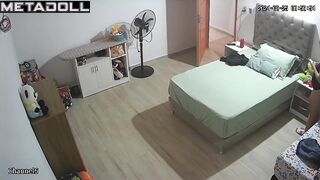 Horny American brunette teacher with small tits in dirty panties
