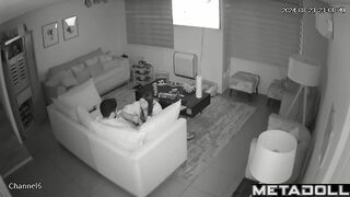 Naughty naked French brunette woman fucks a stranger voyeur cam