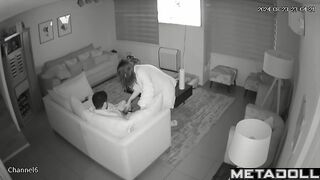 Naughty naked French brunette woman fucks a stranger voyeur cam
