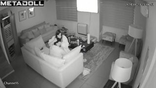 Naughty naked French brunette woman fucks a stranger voyeur cam