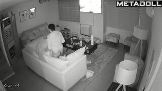 Naughty naked French brunette woman fucks a stranger voyeur cam