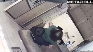 Korean college couple fucks in a coffee shop
