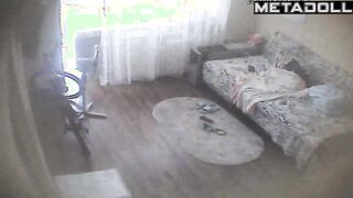 Tanned brunette mother fingers her clitoris voyeur IP cam