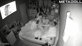 Dirty couple having sex until they fall asleep voyeur cam