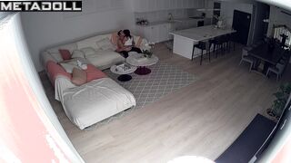 Big tits New Zealander brunette MILF pleases her husband spy cam