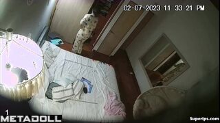 Brunette Latina girl masturbates with a vibrator