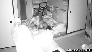Korean woman rides her husband