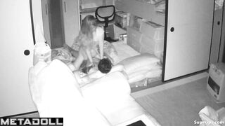 Korean woman rides her husband