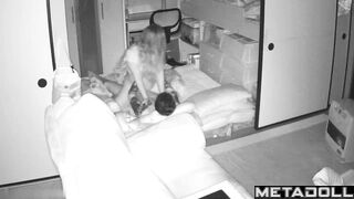 Korean woman rides her husband