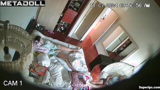 Stepdad watches his daughter masturbate