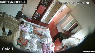 Stepdad watches his daughter masturbate