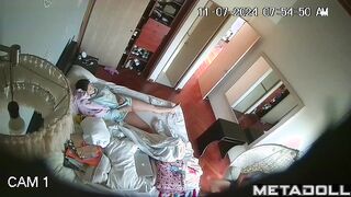 Stepdad watches his daughter masturbate