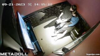 Naughty Korean couple in a karaoke room