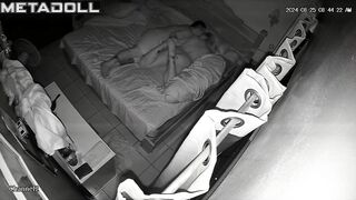 Young lovers fuck on the couch hidden IP cam