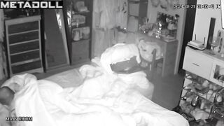 Young lovers having sex on their bed hard spy cam record